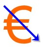 Eurozeichen mit Pfeil nach unten